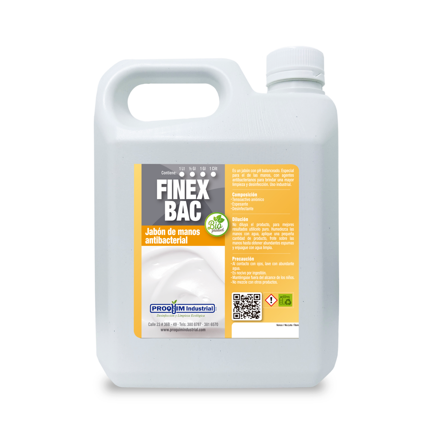 Jabón Líquido de Manos Antibacterial FINEX BAC