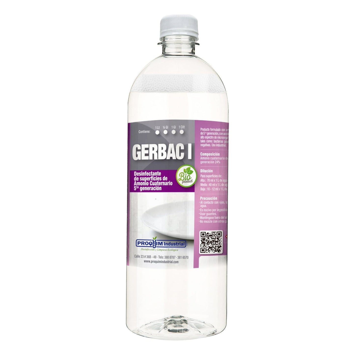 Desinfectante concentrado con Amonio Cuaternario de 5ta generación al 25% GERBAC I