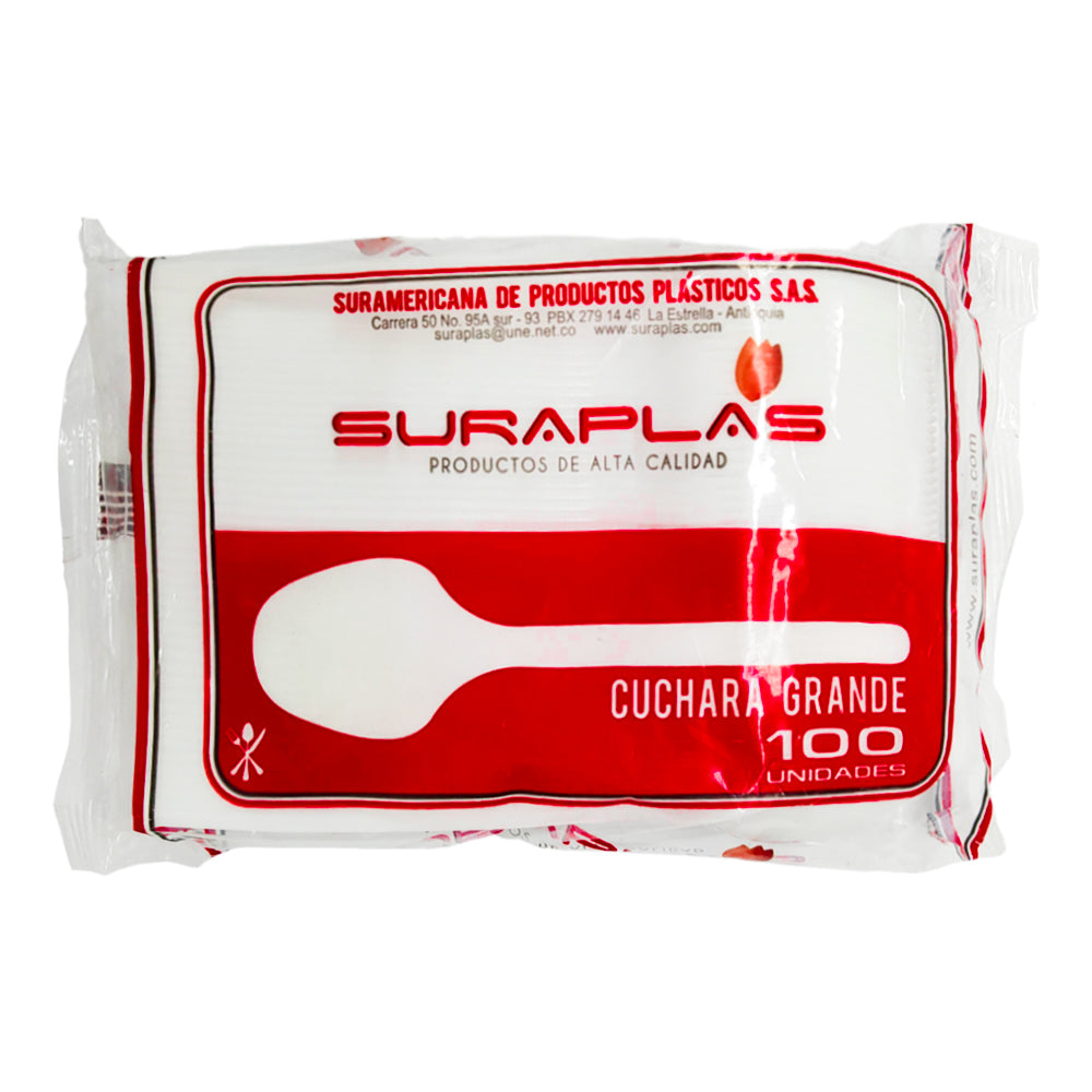 Large disposable spoon * 100 und | package | Suraplas.
