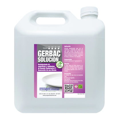 Disinfectant of surfaces and environments with ammonium base | Gerbac solution